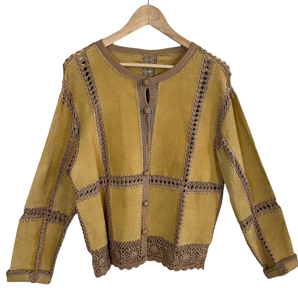 Vintage Leather Suede Lace Shirt